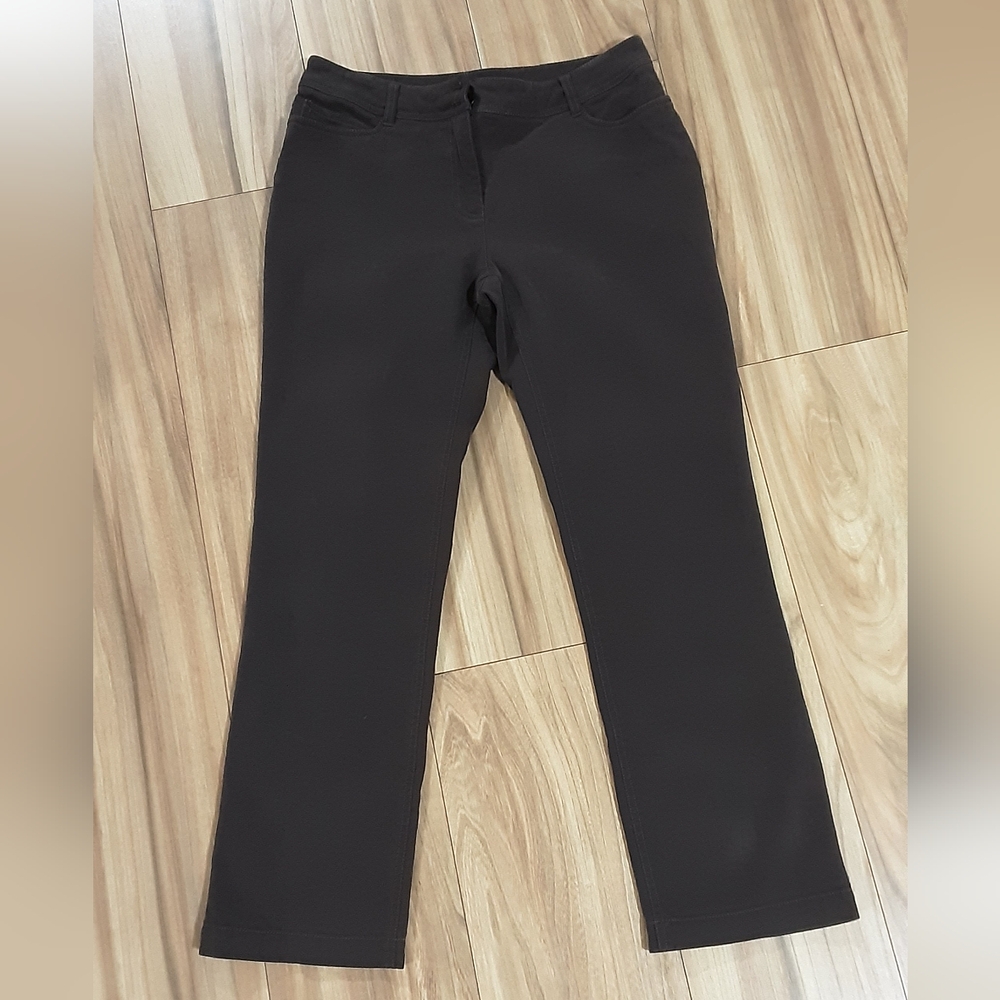 Eileen Fisher Brown Straight-Leg Pants Size PS.